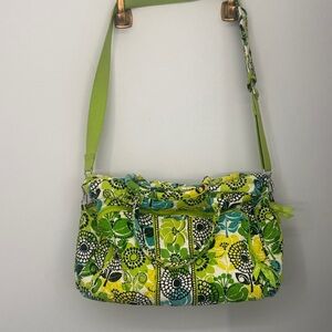 Vera Bradley Lime, Yellow & Teal Floral Quilted Shoulder Bag